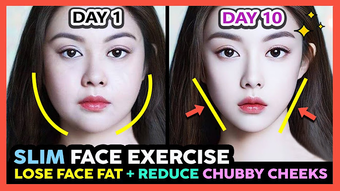 Slim face exercise, slimmer face, lose face fat, reduce face fat