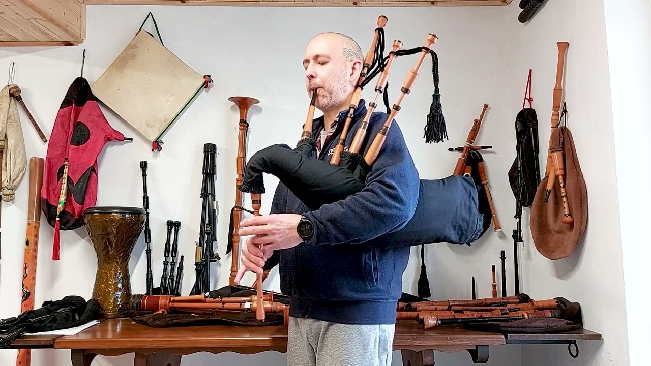 Cornamusa Scozzese Great Highland In Palissandro Con Finitura Argento - Set Completo Con Custodia - Foto 11