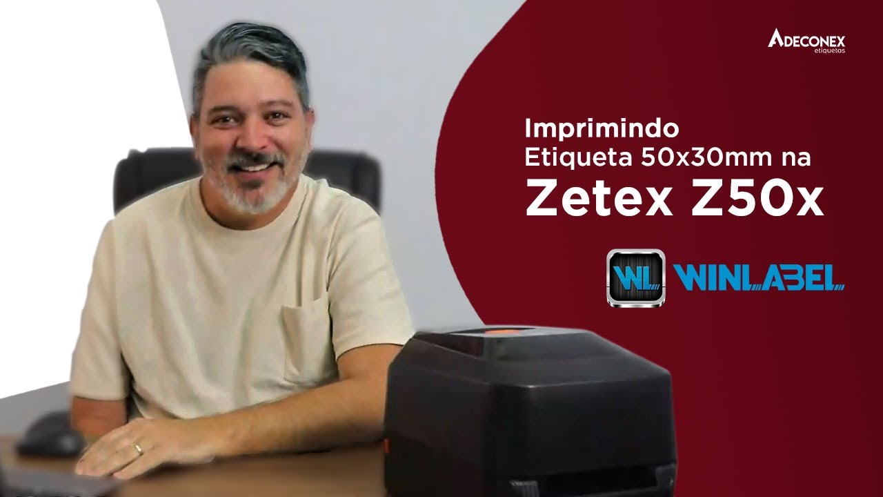 Configuração da etiqueta 50x30 na impressora Zetex Z50x - Software