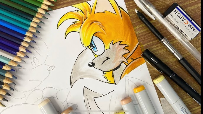 Como DESENHAR o TAILS do SONIC passo a passo - Como DIBUJAR a