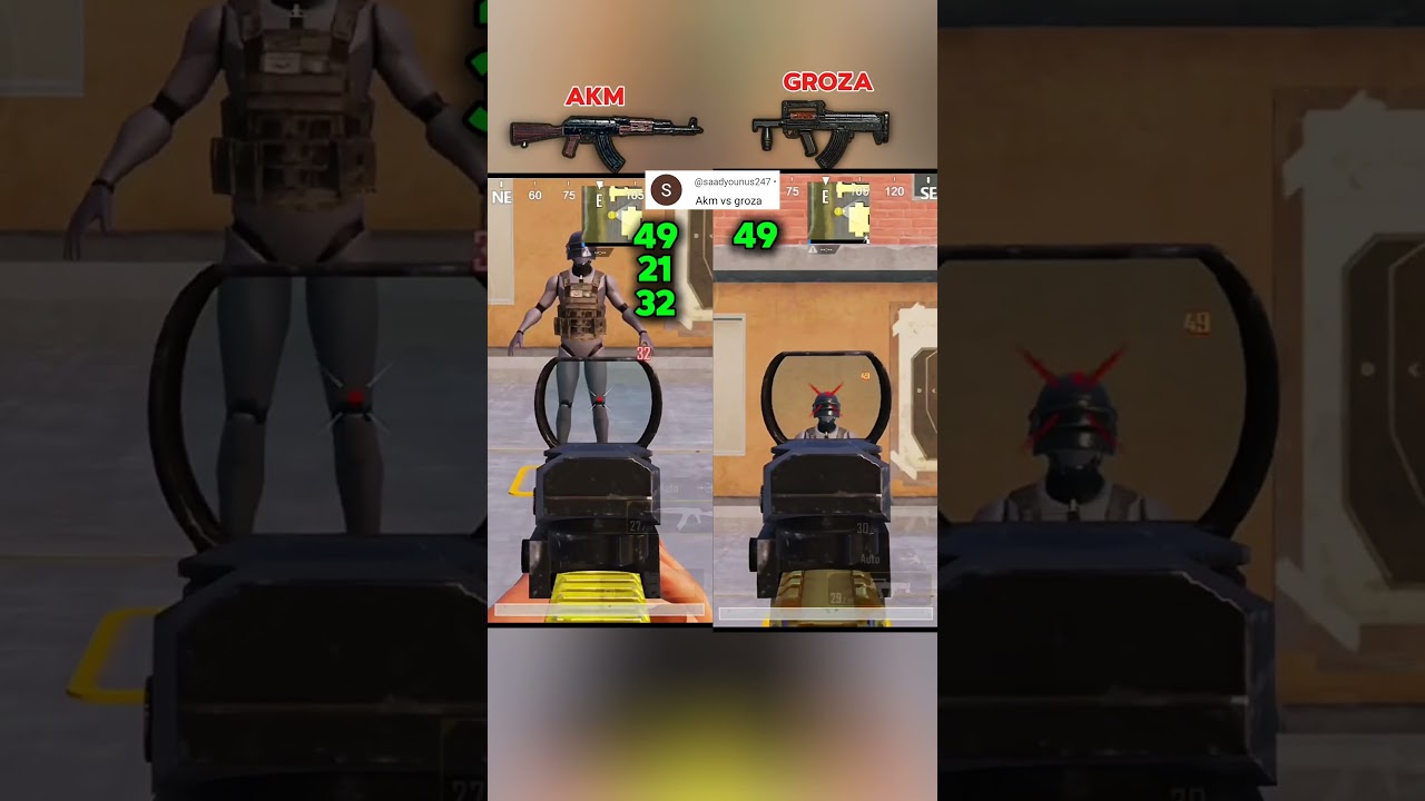 AKM vs Groza damage 😱 