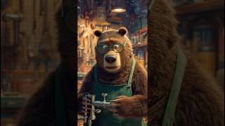 Cute bear working