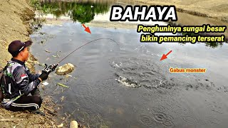 Mengerikan.!Sungai habis di bersihkan penghuninya bikin pemancing sampe kewalahan Mancing ikan gabus