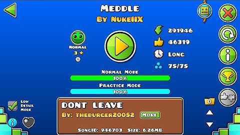 Meddle 100% (Normal) by NukeIIX [1 coin] |Geometry Dash