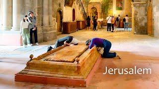 Jerusalem: Christian Quarter ➡ Stone of Unction ➡ Calvary ➡ Tomb of Jesus.
