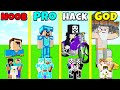 Minecraft Battle: NOOB vs PRO vs HACKER vs GOD: INSIDE STATUE HOUSE BASE BUILD CHALLENGE / Animation