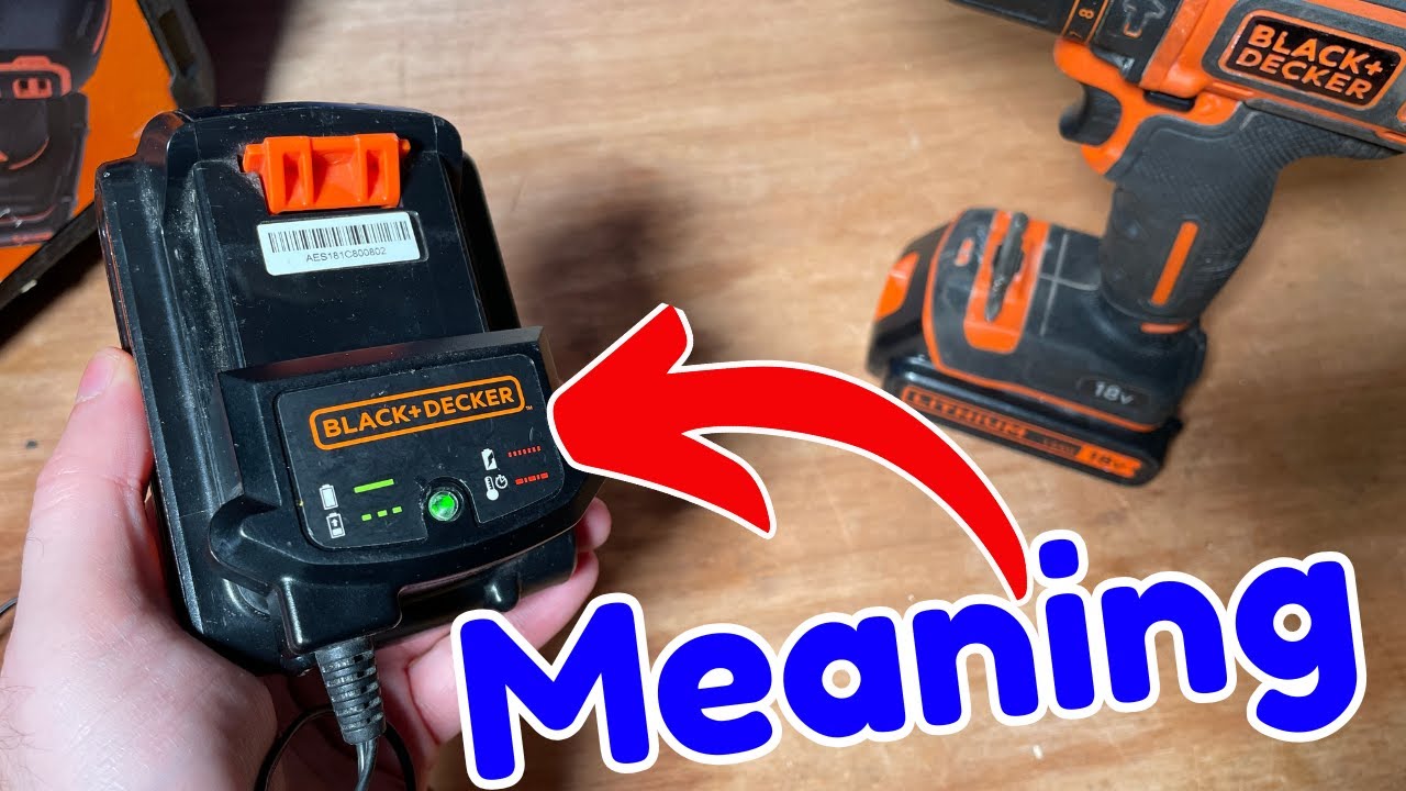 Black and Decker 20V charger light indicator chart