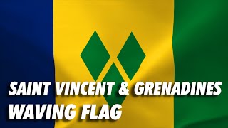 Saint Vincent and the Grenadines Waving Flag Free Stock Animation 4K Moving Wallpaper Background