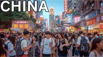 🇨🇳 GUANGZHOU CHINA - ONE OF THE BIGGEST CITIES IN THE WORLD! IMMENSE STREETS & NEON LIGHTS, 广州, 中国 