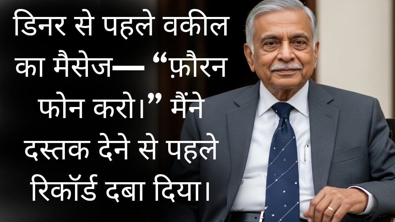 डिनर से ठीक पहले वकील का मैसेज—मैंने रिकॉर्ड बटन दबा दिया | Full Interesting Hindi Story | True Life