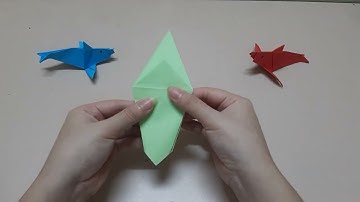 Cá heo_ gấp con cá heo bằng giấy màu đơn giản/paper craft ideas