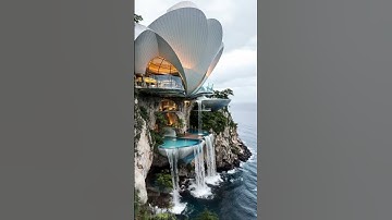 "Futuristic Cliffside Villa with Waterfall Pools | Dream Luxury Architecture"
