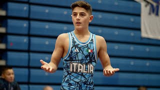 U13 Armin Mandri Est Vs Nathan Armenise Ita 53Kg. Greco-Roman Boys Youth Wrestling. B-Cam-Man
