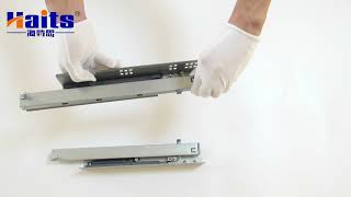 Full Extension 3-Fold Soft Closing Undermount Drawer Slide With Adjustable Pins - haits Hardware screenshot 2