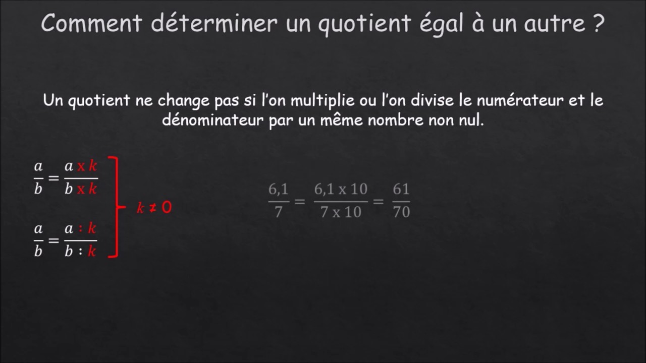 Comment déterminer un quotient égal à un autre ? YouTube Comment déterminer un quotient égal à un autre ? YouTube