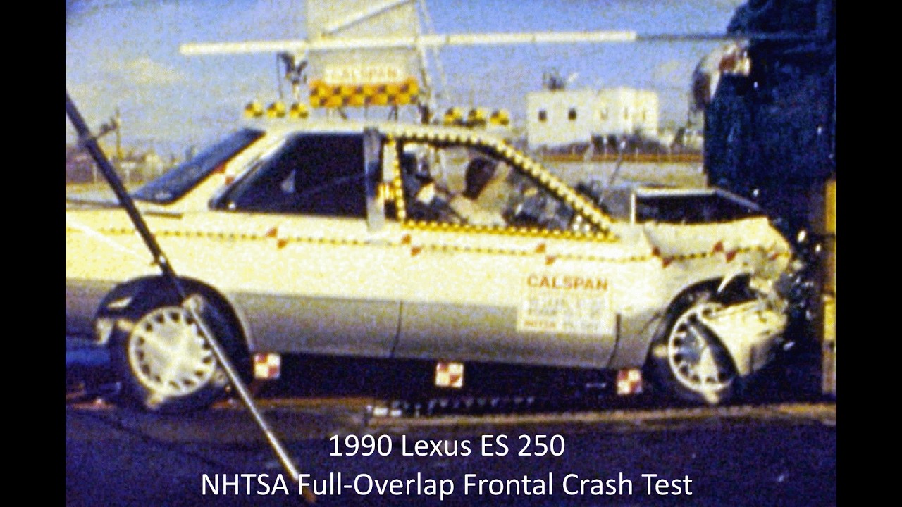 てすと 1990-1991 Lexus ES 250 NHTSA Full-Overlap Frontal Crash Test - YouTube