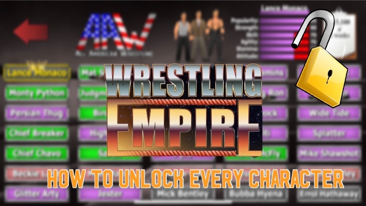 HOW TO UNLOCK EVERY CHARACTER QUICKLY *CHEAT* WRESTLING EMPIRE YouTube