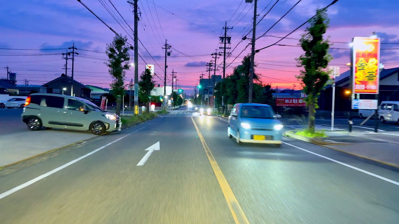 Gamagori City Suburban Exploring Twilight Drive - YouTube