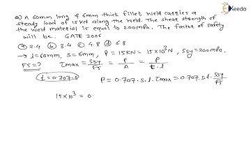 Mastering the Numerical 7: Fillet weld | Joint Design | GATE Machine Design