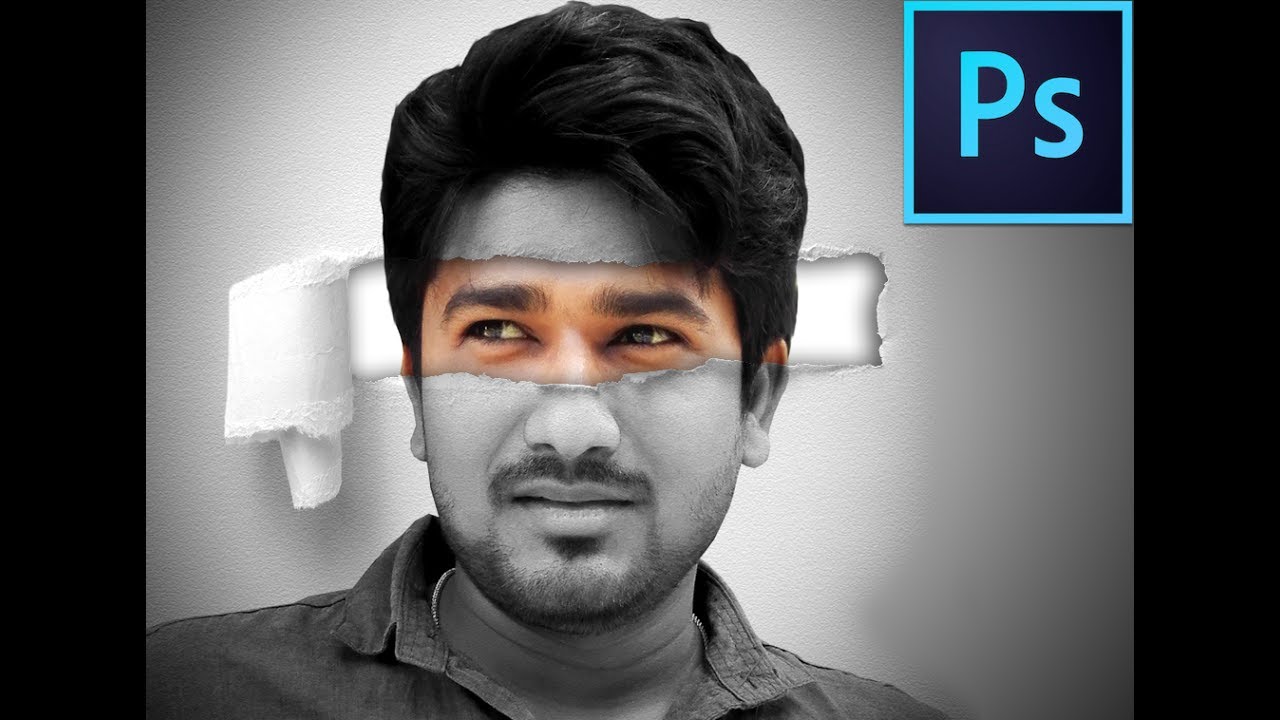 How to Quickly create a Cool looking, Torn paper portrait - Photoshop ...