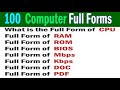 100 Most Commonly used Computer Full Form, Computer Full Form, Abbreviations, full form