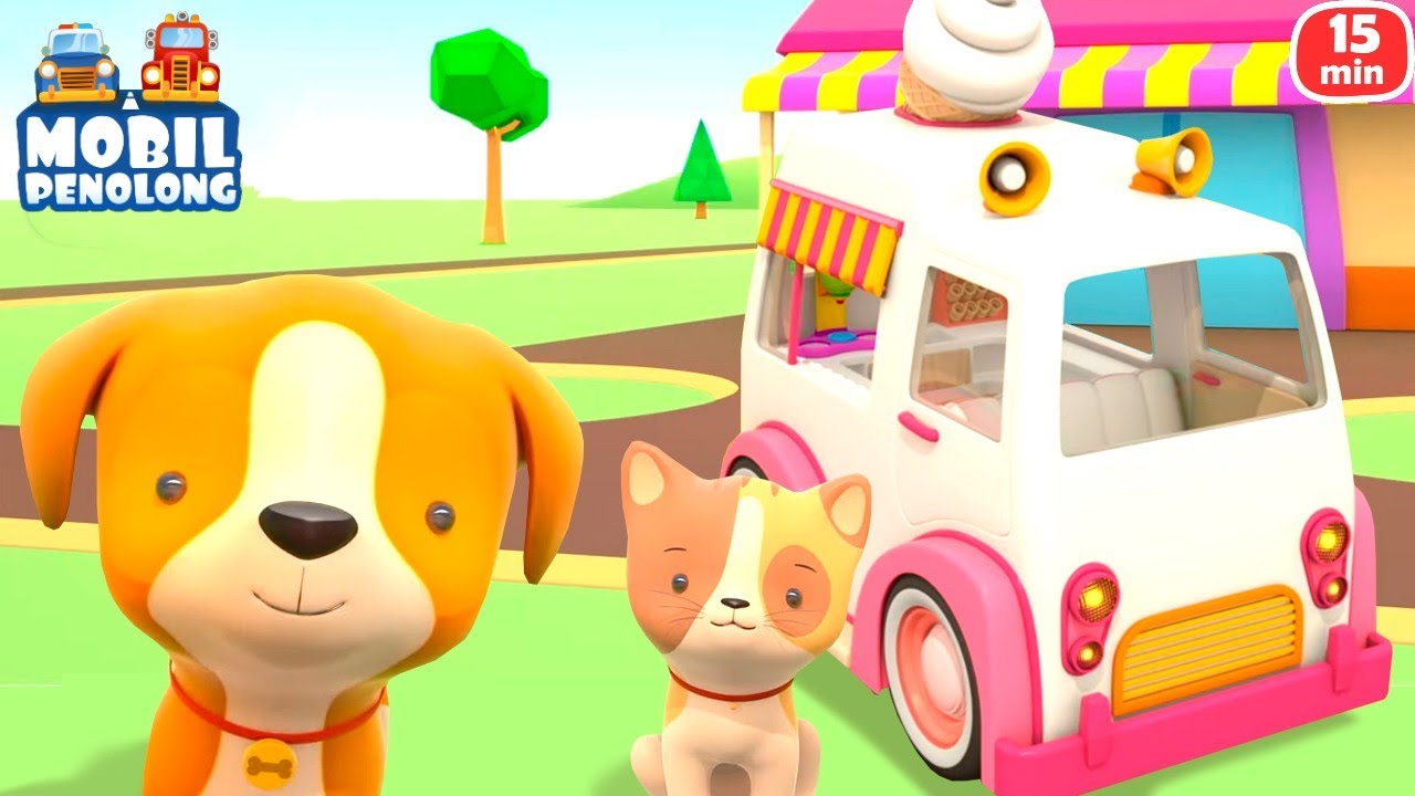 Game mobil bersama Mobil Penolong truk es krim, derek, dan