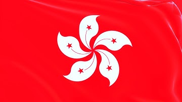 1 Hour Hong Kong Flag Waving Animation - Relaxing wallpaper - 3d Flag animation 4k stock footage