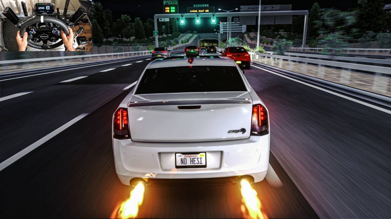 1000HP Chrysler 300 SRT Hellcat in Heavy Traffic - Assetto Corsa Gameplay