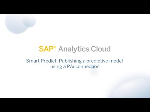 Smart Predict: Publishing a predictive model using a PAi connection