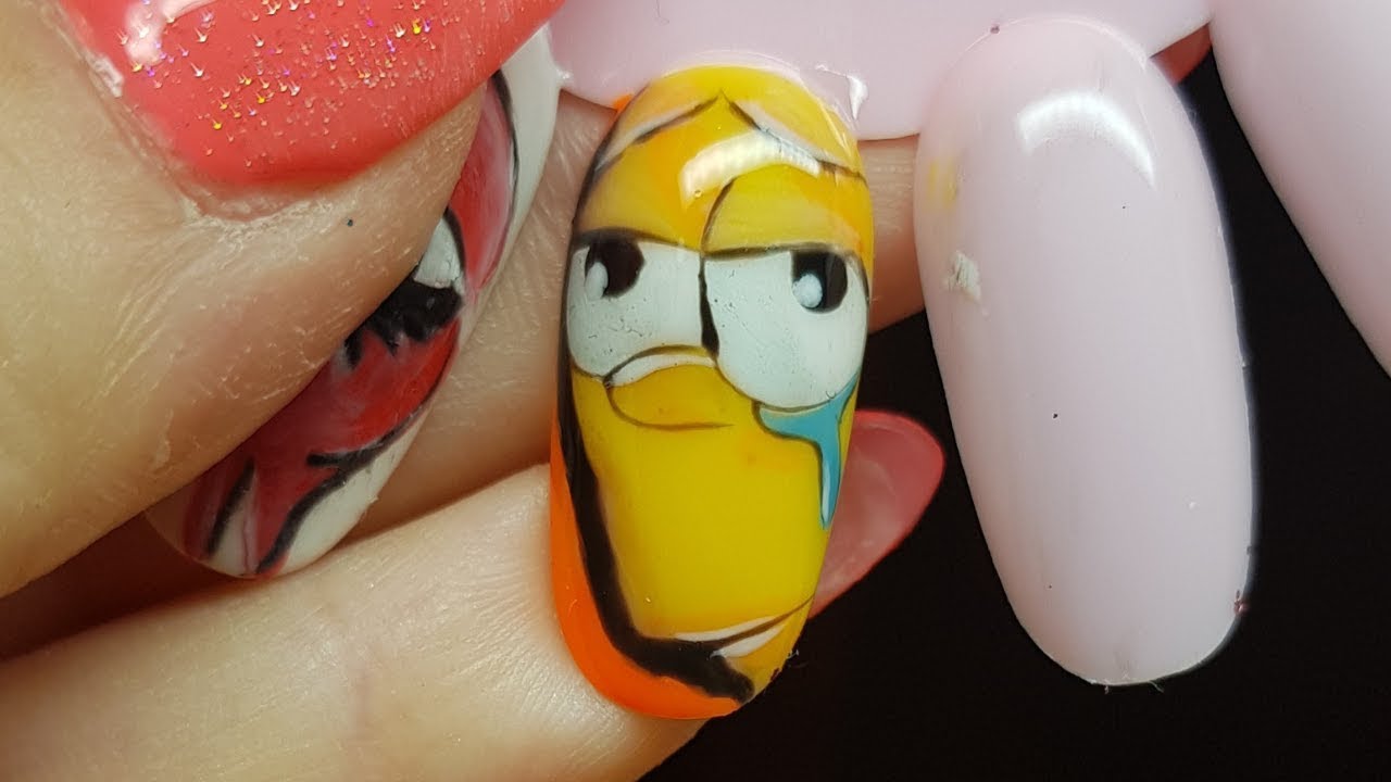 bart simpson nail art