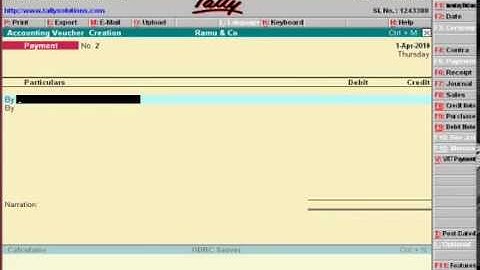 Lesson 4 payment receipt entry in tally