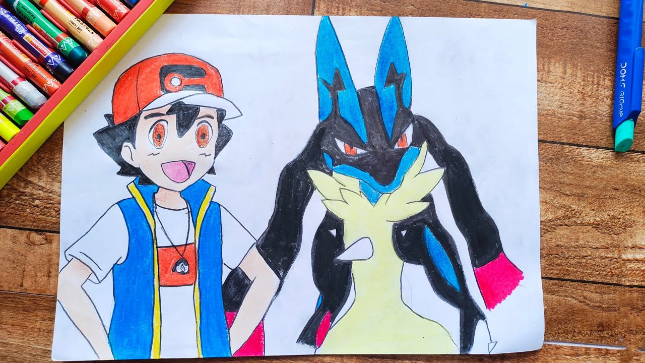 How to draw ash lucario drawing | Pokemon | #pokemon #ash #lucario ...