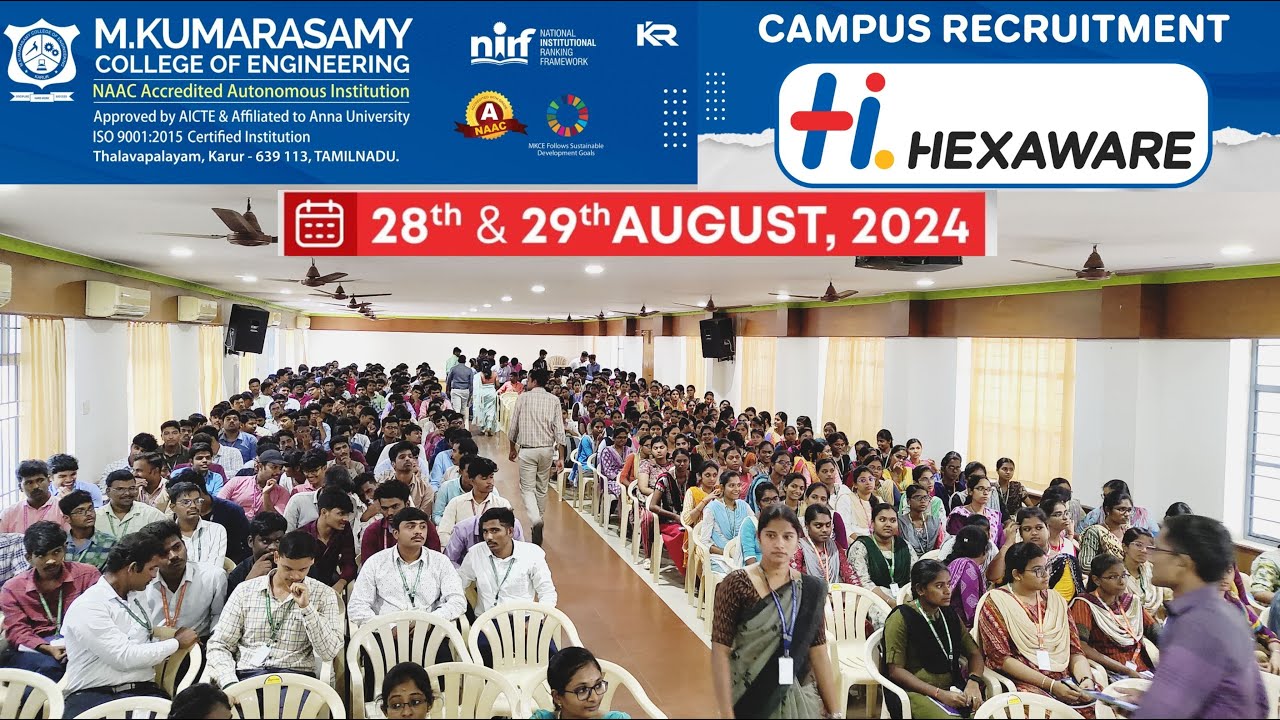 MKCE Karur - Hexaware Placement Drive 28 & 29.08.2024