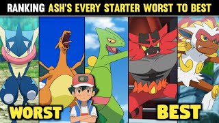 Top 15 Strongest Starter Pokemon of ash|Ranking Ash's Every Starter Pokemon from worst to best|