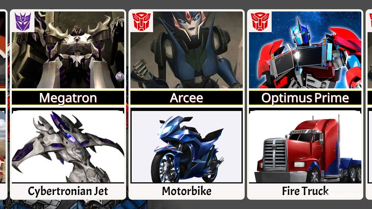 Comparison: Vehicles Of Transformers Prime (2010)