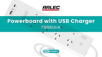 ARLEC : PB88UHA Smart 4 Outlet Powerboard with USB charger – Setup and user Guide