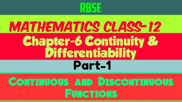 Ch-6 Continuity and Differentiability, continuous function, #continuity, #differentiability, #rbse