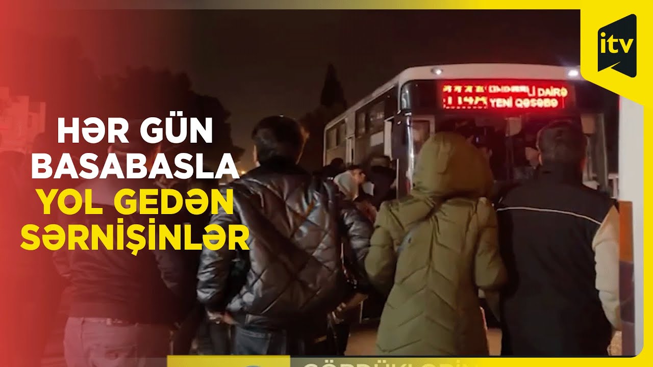 114 nömrəli marşrut xəttində avtobus xarab oldu, sərnişinlər çətin anlar yaşadı