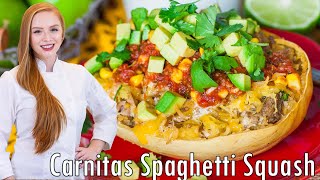 Pork Carnitas Stuffed Spaghetti Squash