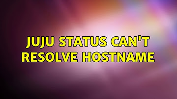 Ubuntu: juju status can