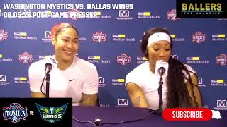 Shakira Austin & Cotie McMahon: Washington Mystics Postgame Presser vs. Dallas Wings | 08.05.26