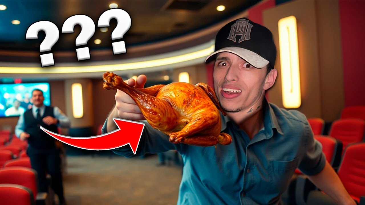ME ATRAPAN INFILTRANDO un POLLO en el CINE más GRANDE del PAÍS