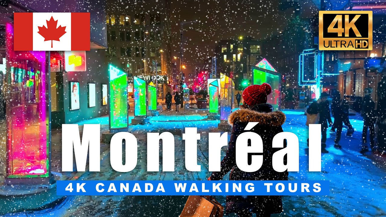 Montreal Winter Snowstorm Walking Tour 4K ️ Winter Light and Snow ...