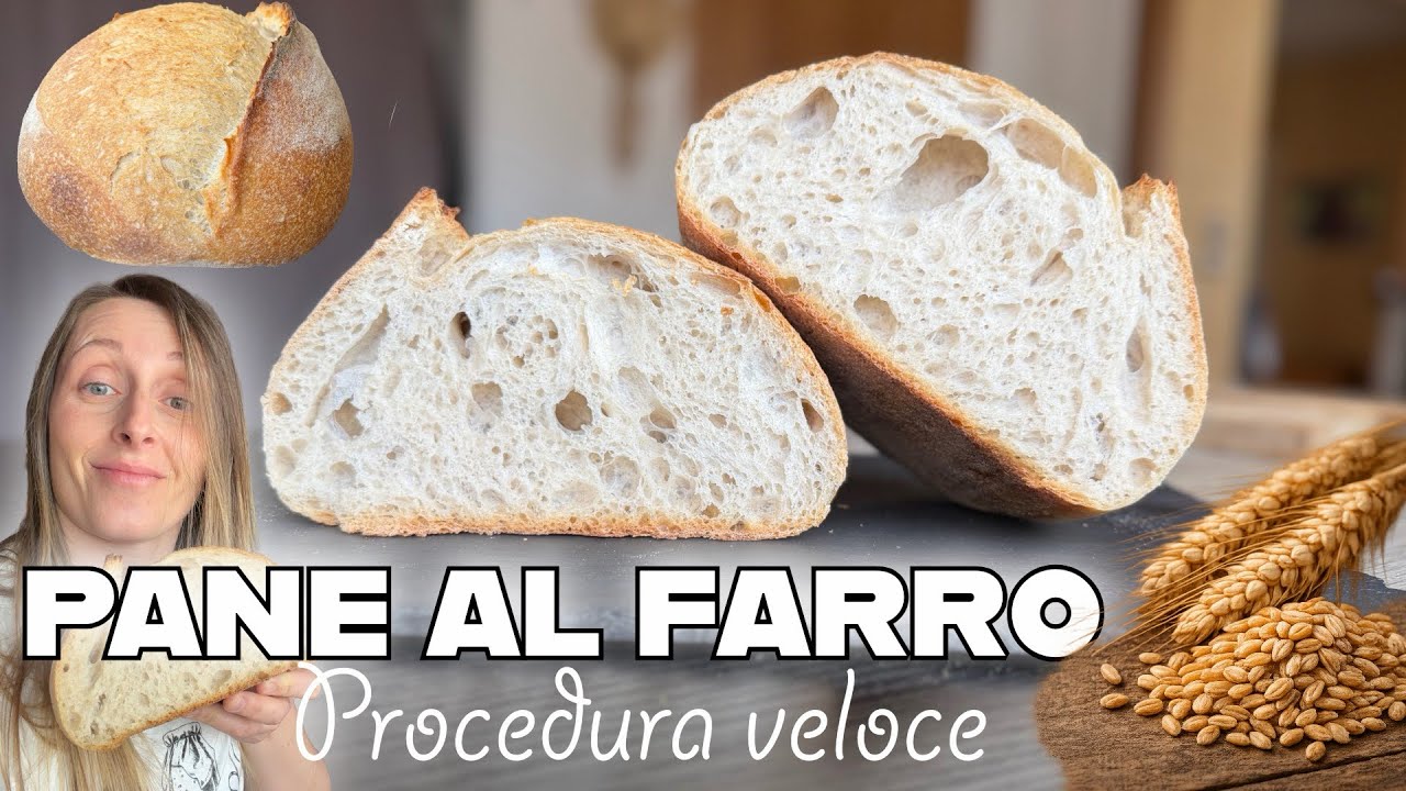 pane tagliato a metà molto alveolato al farro