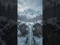 Snowfall Waterfall ❄️ Frozen Paradise in the Mountains 🌨️#Snowfall #Waterfall #Snowfall #Waterfall