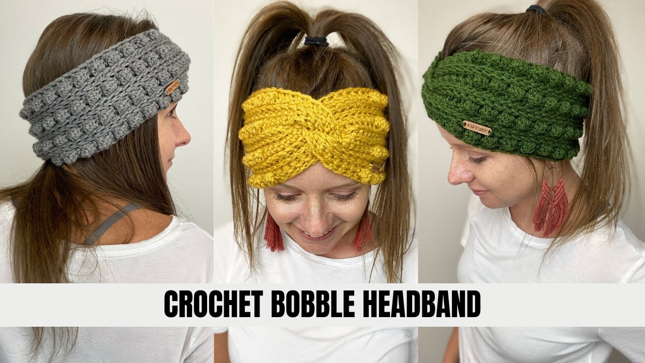 Easy Crochet Bobble Stitch Headband Tutorial Free Crochet Headband