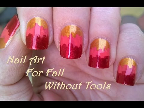 No Tool Fall Nail Art How To Easy Tricolor Nails Youtube No Tool Fall Nail Art How To Easy Tricolor Nails Youtube