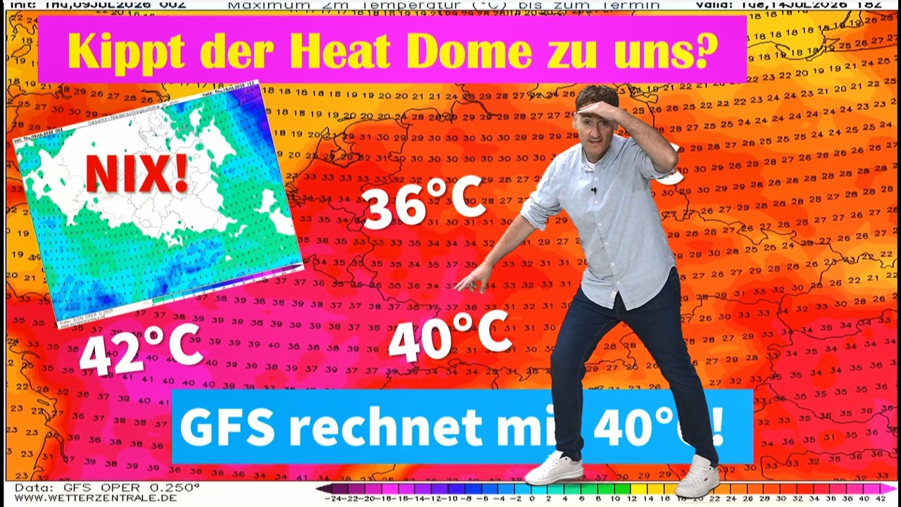 Heat Dome könnte kippen – GFS rechnet mit Extremhitze in Westdeutschland! Bald wieder 40°C möglich