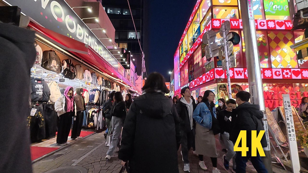 Tokyo Night Walk: Harajuku’s Neon Streets [4K ASMR]