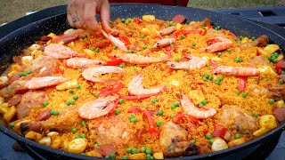 Cooking GIANT AUTHENTIC SPANISH PAELLA with Shrimps for 20 people｜Street Food by WanderFood 766 views 6 months ago 17 minutes